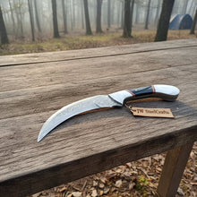 Load image into Gallery viewer, Karambit Knife with Black horn and Stainless steel handle.