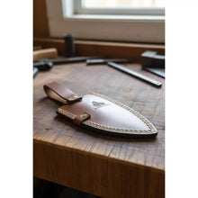 Load image into Gallery viewer, Ko-Bunka Damascus Steel Knife, Reverse Tanto Japanese Prep Knife, Handmade Damascus Blade with USA Flag Resin Handle, Compact Bunka Kitchen Knife JW SteelCrafts