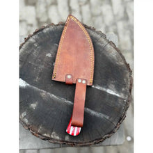 Load image into Gallery viewer, Ko-Santoku Damascus Steel Knife, Compact Japanese Santoku Kitchen Knife, Hammered Finish Blade, USA Flag Resin Handle, Handmade Prep Knife JW SteelCrafts