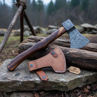 Damascus Skeggox Bearded Viking Axe with Hardwood Handle