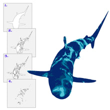 Load image into Gallery viewer, Reflective Shark 4 Layer Stencil Set