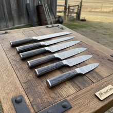 Load image into Gallery viewer, Handmade Damascus Chef Knife Set 6 Piece Professional Kitchen Knife Collection Full Tang Wood Handles
