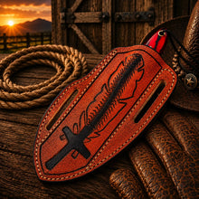 Load image into Gallery viewer, Custom Pancake Sheath Knife – Rasp File Blade Resin Handle