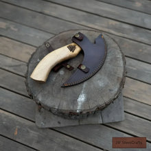 Load image into Gallery viewer, Product: Viking Style Engraved Bearded Axe – Oak Wood Handle