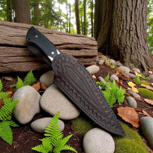 Load image into Gallery viewer, D2 Steel Hunting Knife with G10 Handle &amp; Leather Sheath