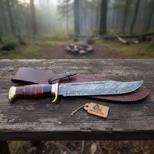 Load image into Gallery viewer, Handmade Sheffield Clip Point Bowie Knife with Damascus Steel Blade | JW SteelCrafts