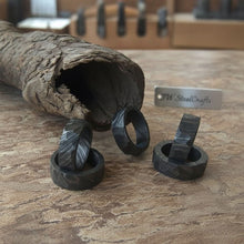 Load image into Gallery viewer, Damascus Steel Ring Set Lot of 5 Mens Handmade Wedding Bands Collection