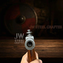 Load image into Gallery viewer, Damascus Pipe Tomahawk Hand Forged Viking Axe