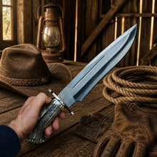 Load image into Gallery viewer, Muela Magnum Bowie Knife – Stag Antler Handle With Sheath