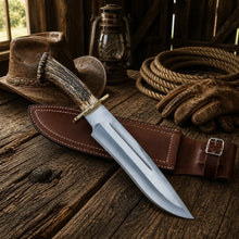 Load image into Gallery viewer, Muela Magnum Bowie Knife – Stag Antler Handle With Sheath