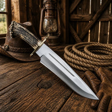 Load image into Gallery viewer, Muela Magnum Bowie Knife – Stag Antler Handle With Sheath
