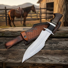 Load image into Gallery viewer, Nightforge D2 Bowie Knife – 14" Rosewood &amp; Micarta Handle