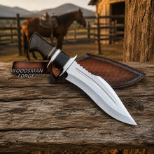 Load image into Gallery viewer, Nightforge D2 Bowie Knife – 14" Rosewood &amp; Micarta Handle