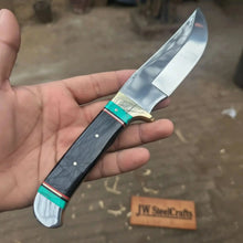 Load image into Gallery viewer, Frontier Bowie Knife 11” - Black Resin Handle with Turquoise Spacers