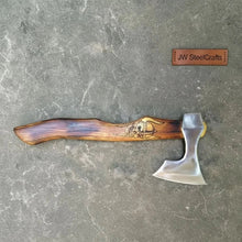 Load image into Gallery viewer, Handmade Viking Bearded Axe – Stainless Steel Head with Engraved Hardwood Handle | JW SteelCrafts