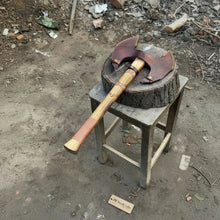 Load image into Gallery viewer, Handcrafted Double-Head Decorative Axe with Wooden Handle – JW SteelCrafts