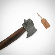 Load image into Gallery viewer, Handmade Damascus Camp Axe with Mosaic Pin and Rosewood Handle