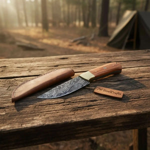 Damascus Drop Point Hunting Knife Olive wood Handle Fixed Blade – Texas ...