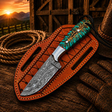 Load image into Gallery viewer, Pinecone Cowboy Working Knife – Damascus Steel 3.5" Blade