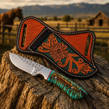 Load image into Gallery viewer, Handmade Ranch Knife | Rasp Steel | Pinecone Handle