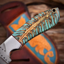 Load image into Gallery viewer, Cowboy Hunting Knife Rasp Steel Pinecone Handle