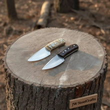 Load image into Gallery viewer, Compact Outdoor Knife – Stainless Steel Blade | Ram Horn or Wengi Wood Handle | JW SteelCrafts