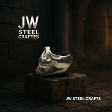 Load image into Gallery viewer, Polished Metal Skull Decor | Handmade Cast Aluminum Skull Sculpture