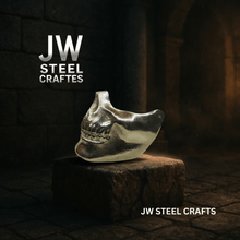 Load image into Gallery viewer, Polished Metal Skull Decor | Handmade Cast Aluminum Skull Sculpture