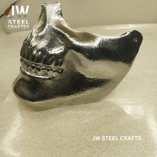 Load image into Gallery viewer, Polished Metal Skull Decor | Handmade Cast Aluminum Skull Sculpture