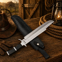 Load image into Gallery viewer, Predator Bowie Knife 5160 Spring Steel with Leather Sheath