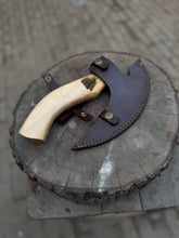 Load image into Gallery viewer, Product: Viking Style Engraved Bearded Axe – Oak Wood Handle