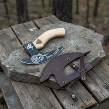 Load image into Gallery viewer, Product: Viking Style Engraved Bearded Axe – Oak Wood Handle