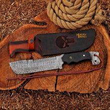Load image into Gallery viewer, Bowie Knife 13” Damascus Steel | Malika Knives