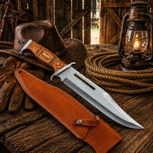Load image into Gallery viewer, Rambo 3 Bowie Knife 18” – Handmade Steel With Leather Sheath