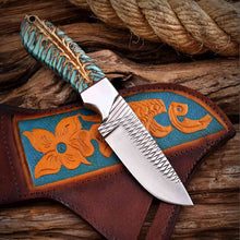 Load image into Gallery viewer, Cowboy Hunting Knife Rasp Steel Pinecone Handle