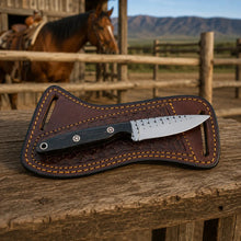 Load image into Gallery viewer, Raspwood Rasp Steel Cowboy Skinner Knife – Wenge Wood &amp; Leather Sheath