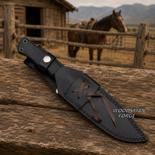 Load image into Gallery viewer, Ravenmark D2 Drop Point Bowie Knife – 13" D2 Steel, G10 Handle &amp; Leather Sheath