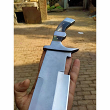 Load image into Gallery viewer, Recurved Clip Point Bowie Knife with Spanish Notch and Coffin-Influenced Handle