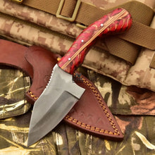 Load image into Gallery viewer, Acid Washed Stainless Steel Hunting Knife – Pinecone Handle | Outdoor &amp; Camping Knife