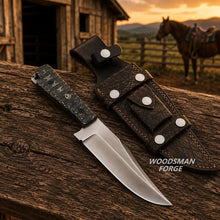 Load image into Gallery viewer, Ridgefang Bowie Knife with Sheath – D2 Steel &amp; G10 Micarta Handle