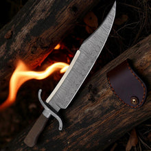 Load image into Gallery viewer, Handmade Alamo Musso Bowie Knife Damascus Steel