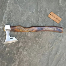 Load image into Gallery viewer, Handmade Viking Bearded Axe – Stainless Steel Head with Engraved Hardwood Handle | JW SteelCrafts