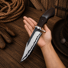 Load image into Gallery viewer, San Mai Jungle Bowie Knife – 5160 Steel Blade Rosewood Handle