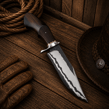Load image into Gallery viewer, San Mai Jungle Bowie Knife – 5160 Steel Blade Rosewood Handle