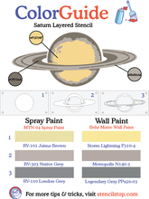Load image into Gallery viewer, Saturn Wall Mural Stencil Set