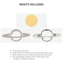 Load image into Gallery viewer, Saturn Wall Mural Stencil Set