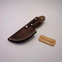 Load image into Gallery viewer, Damascus Gut hook Skinner Knife Raindrop pattern | two handle options