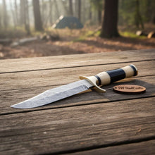 Load image into Gallery viewer, Sheffield Clip Point Bowie Knife Hand Forged Damascus Steel Custom Handmade Bowie JW SteelCrafts