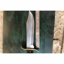 Load image into Gallery viewer, Sheffield Clip Point Bowie Knife Handmade Brass Guard Mirror Polish Blade JW SteelCrafts