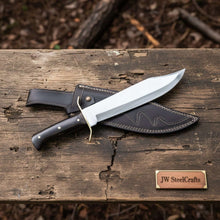 Load image into Gallery viewer, Sheffield Clip Point Bowie Knife Handmade Brass Guard Mirror Polish Blade JW SteelCrafts